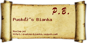 Puskás Bianka névjegykártya