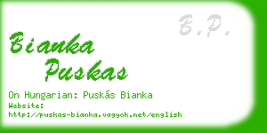 bianka puskas business card
